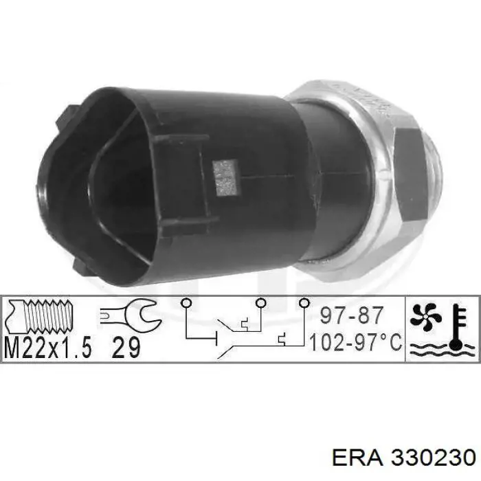 330230 ERA термо-датчик включення вентилятора радіатора