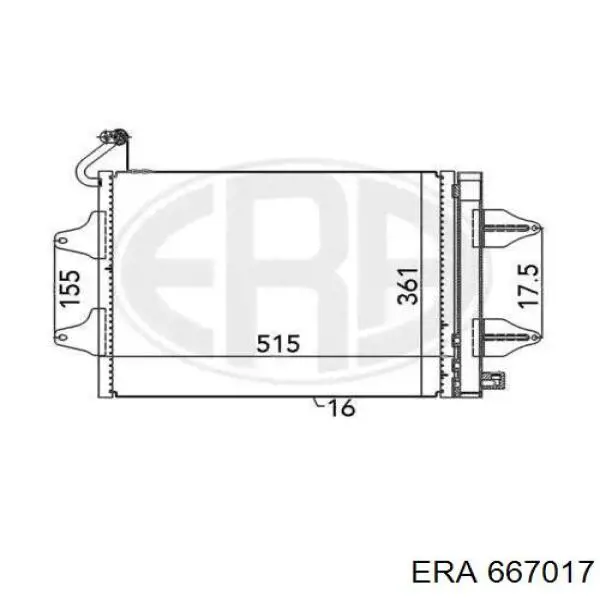 Радіатор кондиціонера 667017 ERA