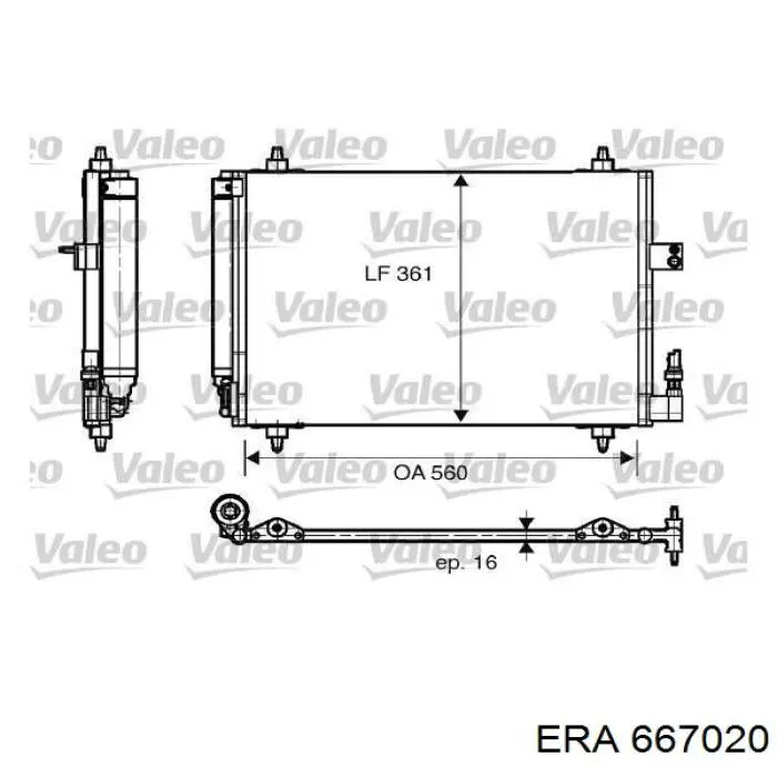 Конденсатор кондиціонера ERA 667020 ціна, від 89.86 USD