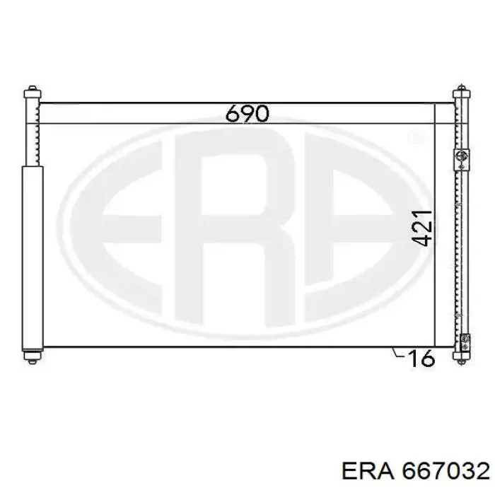 Радіатор кондиціонера 667032 ERA