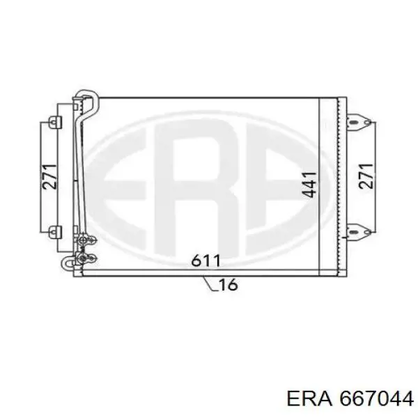 Радіатор кондиціонера 667044 ERA