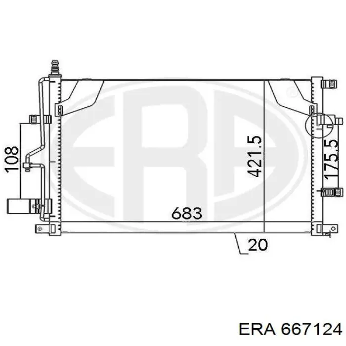 Радіатор кондиціонера 667124 ERA