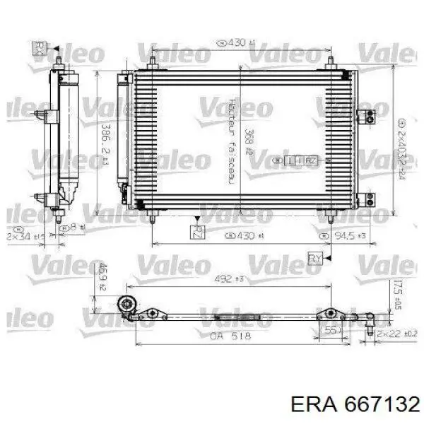 Радіатор кондиціонера 667132 ERA