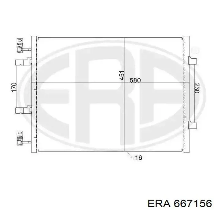 Конденсатор кондиціонера ERA 667156 ціна, від 72.80 USD