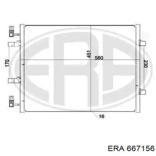 Радіатор кондиціонера 667156 ERA