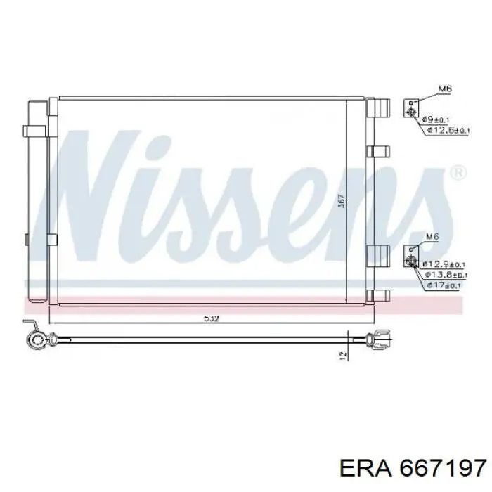 Радіатор кондиціонера 667197 ERA