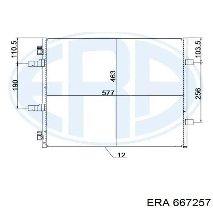 Радіатор кондиціонера 667257 ERA