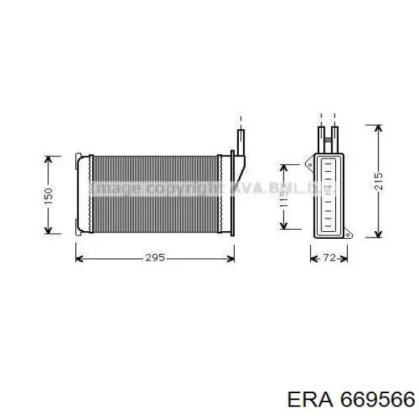 Радіатор пічки (обігрівача) 669566 ERA
