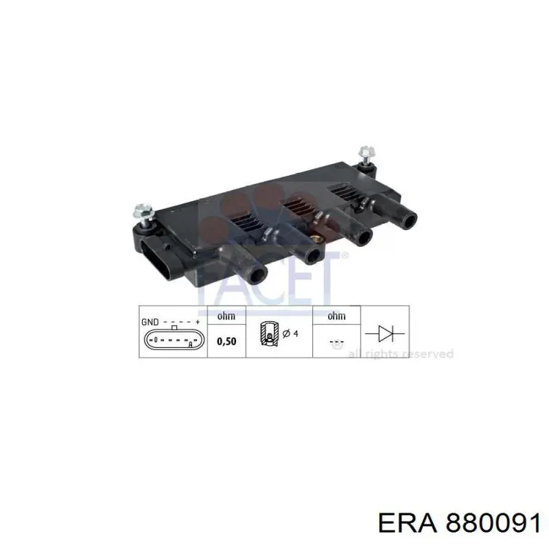Купити 880091 ERA Котушка запалювання