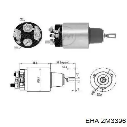 Втягуюче реле стартера 2822622060 Toyota