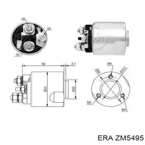 Купити ZM5495 ERA Втягуюче реле стартера