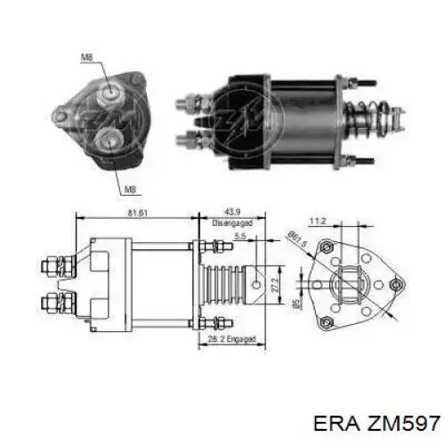 Купити ZM597 ERA Втягуюче реле стартера