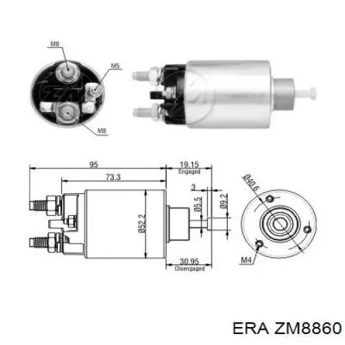 Купити ZM8860 ERA Втягуюче реле стартера