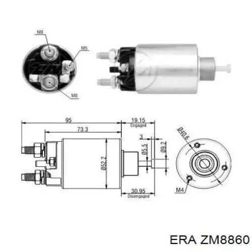 ZM8860 ERA Тягове реле стартера
