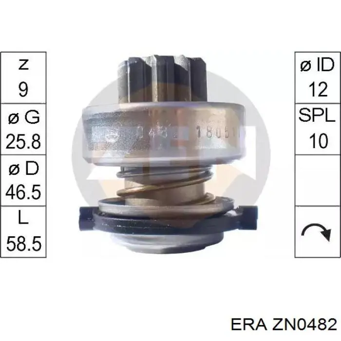 Купити ZN0482 ERA Бендикс стартера