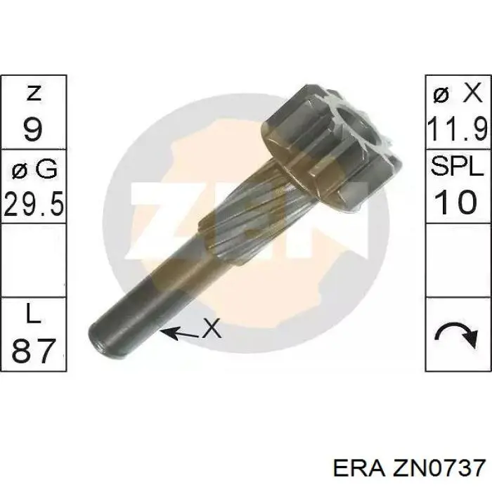 Бендикс стартера ZN0737 ERA