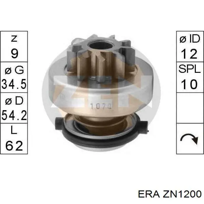 ZN1200 ERA Привід стартера бендикс
