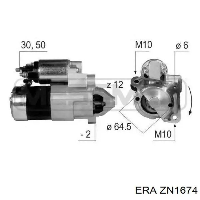 Купити ZN1674 ERA Бендикс стартера