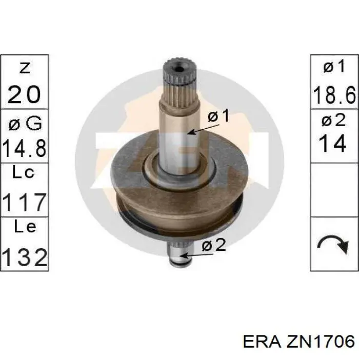 Купити ZN1706 ERA Бендикс стартера