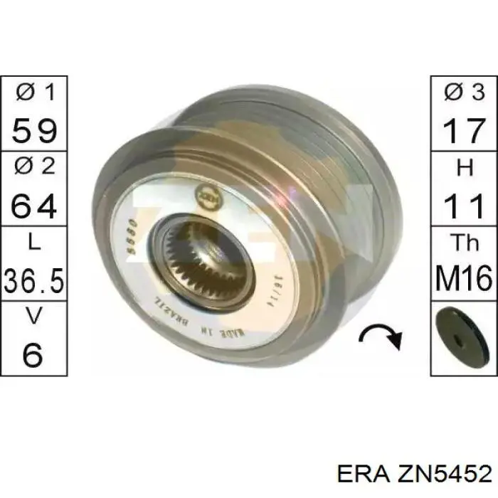 Інерційний шків ERA ZN5452 ціна, від 28.03 USD