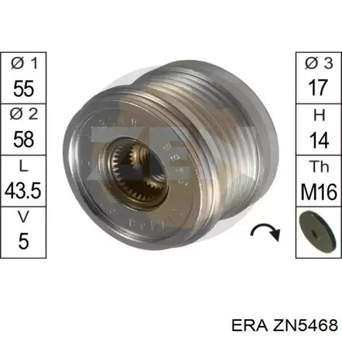 Інерційний шків ERA ZN5468 ціна, від 26.74 USD
