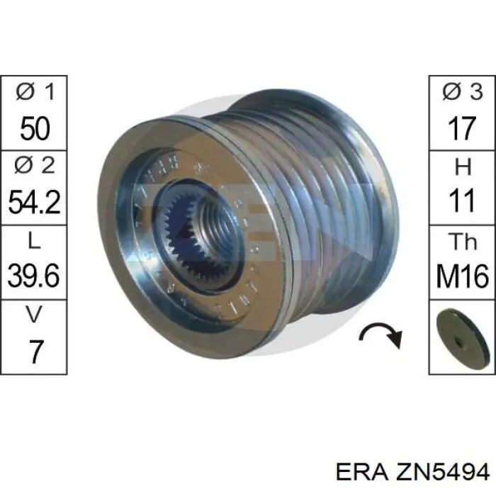 Шків генератора ZN5494 ERA