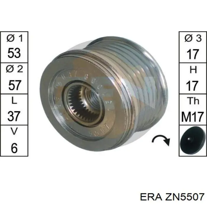 Шків генератора ZN5507 ERA