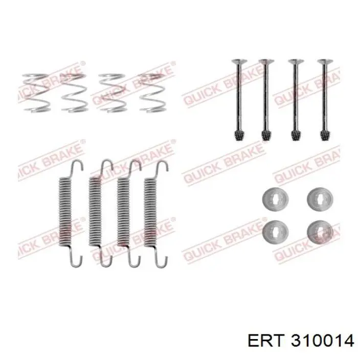 Монтажний комплект задніх барабанних колодок ERT 310014 ціна, від 3.91 USD