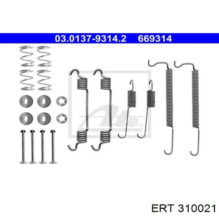 310021 ERT монтажний комплект задніх барабанних колодок