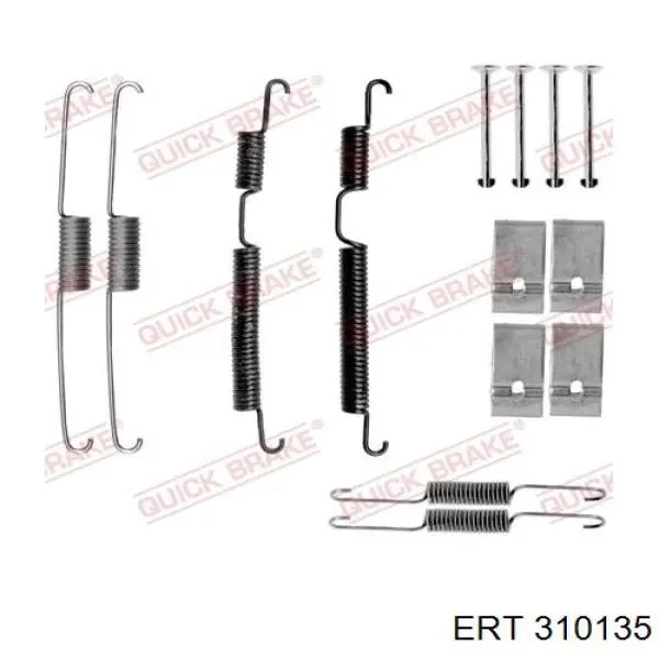 Монтажний комплект задніх барабанних колодок ERT 310135 ціна, від 7.84 USD