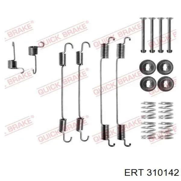 Монтажний комплект задніх барабанних колодок ERT 310142 ціна, від 17.70 USD