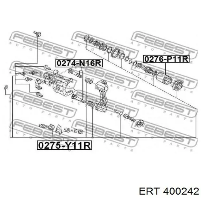 400242 ERT ремкомплект супорту гальмівного заднього