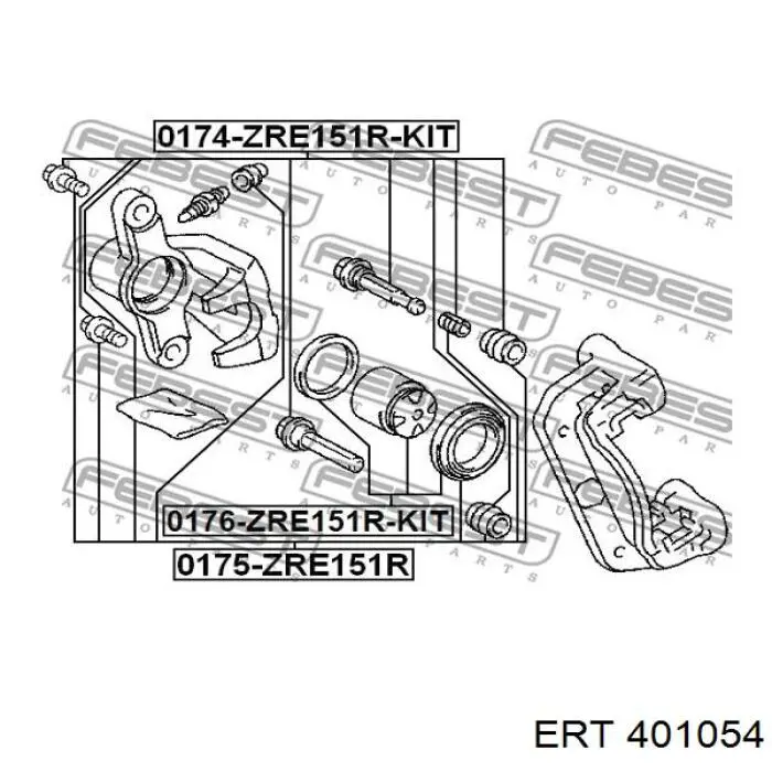 401054 ERT ремкомплект супорту гальмівного заднього