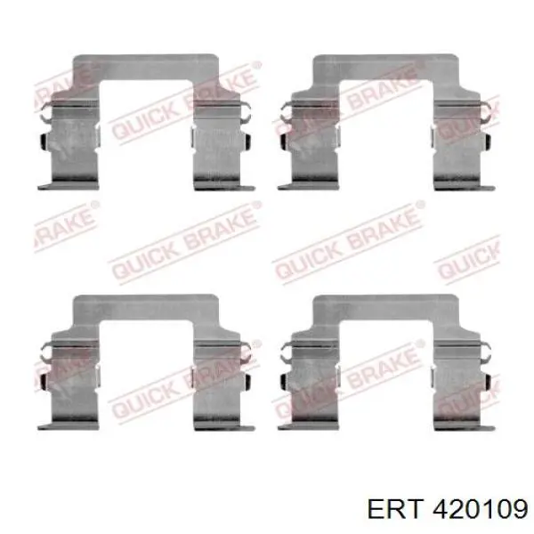 420109 ERT комплект пружинок кріплення дискових колодок, передніх