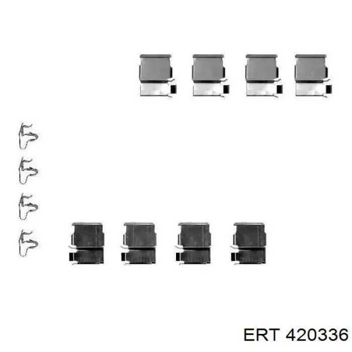 Ремкомплект гальмівних колодок ERT 420336 ціна, від 4.74 USD