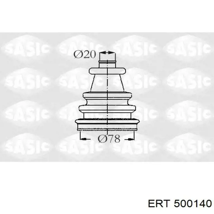 500140 ERT пильник шруса внутрішній, передній піввісі