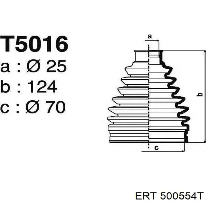 Пильник гранати внутрішній, передній півосі ERT 500554T ціна, від 15.62 USD