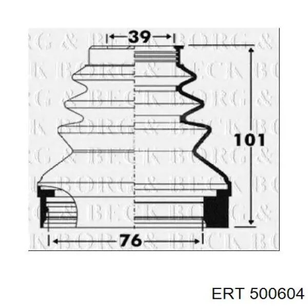 Пильник ШРУСа внутрішній 500604 ERT