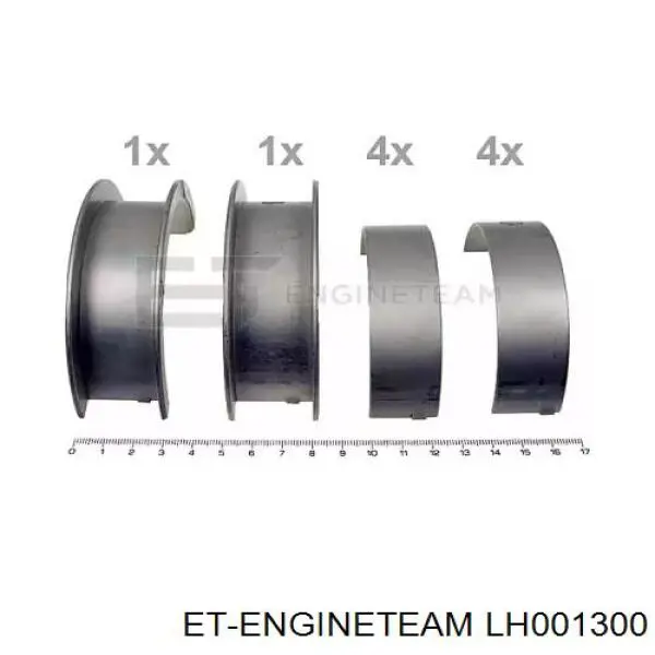 LH001300 ET Engineteam вкладиші колінвала, корінні, комплект, стандарт (std)