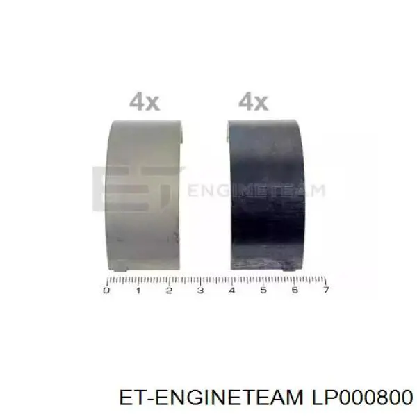 Вкладиші колінвала, шатунні, комплект, стандарт (STD) LP000800 ET Engineteam