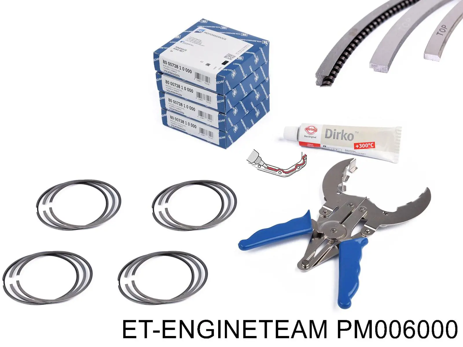 Поршня на 1 циліндр, STD Engitech ENT050001STD