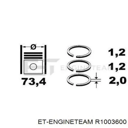 Кільця поршневі на 1 циліндр, STD. Opel 55571028 ціна, від 13.82 USD