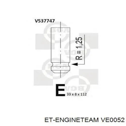 Вихлопний клапан ET Engineteam VE0052 ціна, від 6.27 USD
