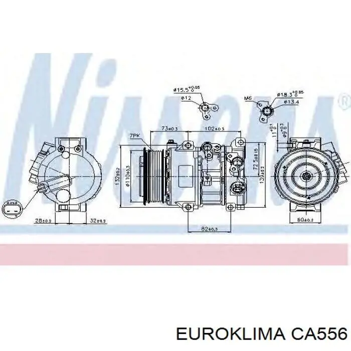 Шків компресора кондиціонера CA556 Euroklima
