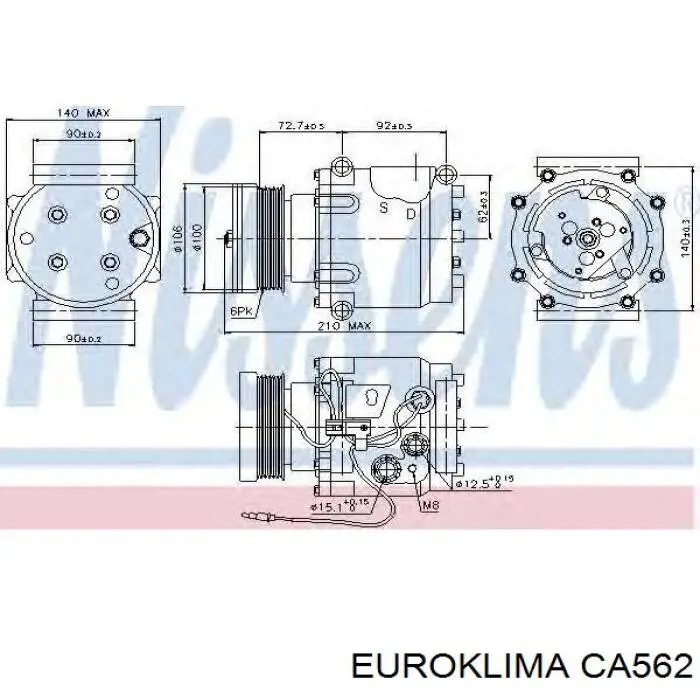 Купити CA562 Euroklima Супорт гальмівний передній лівий