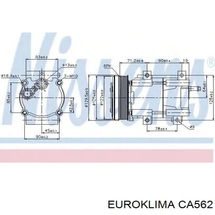 CA562 Euroklima Супорт гальмівний, передній, лівий
