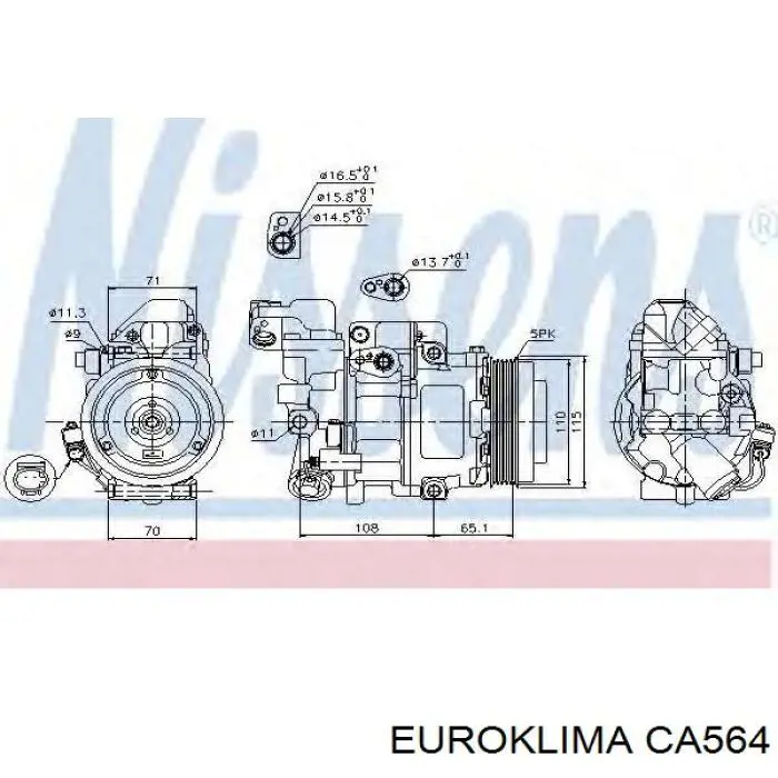 Купити CA564 Euroklima Супорт гальмівний передній правий