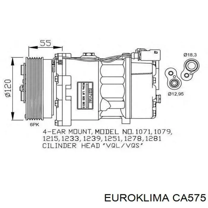 CA575 Euroklima Шків компресора кондиціонера