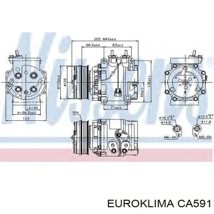 CA591 Euroklima Шків компресора кондиціонера