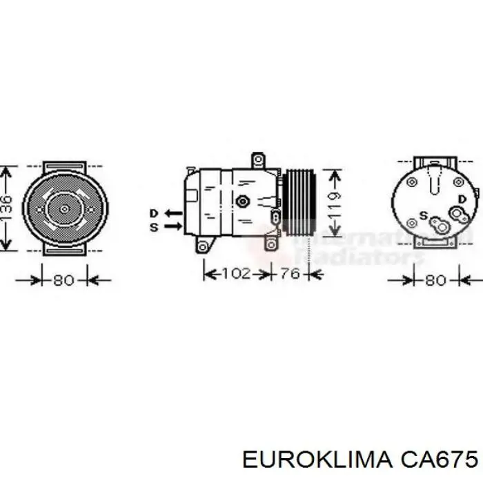 Шків компресора кондиціонера Euroklima CA675 ціна, від 55.25 USD